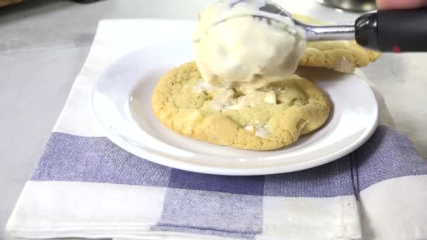 Hacer Sándwich Helado Casero — Vídeos de Stock