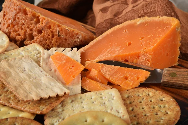 Closeup Gourmet Aged Mimolette Cheese — Stock Photo, Image