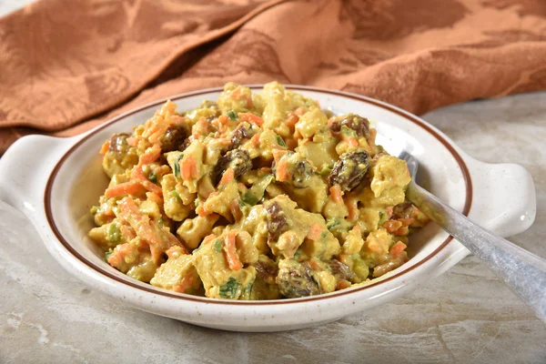 Salada Frango Branca Enrolada Com Castanha Caju Cebola Verde Dhoney — Fotografia de Stock