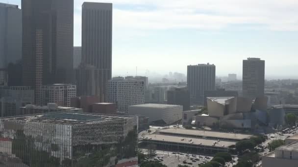 Zoom High Rises Los Angeles Skyline — Stock Video