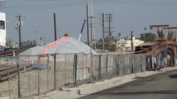 Los Angeles Şehir Merkezinde Köprü Inşaatı — Stok video