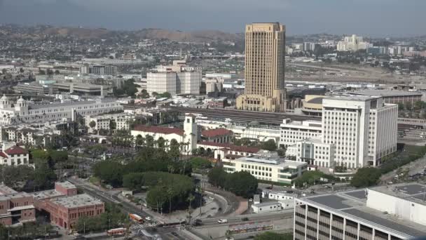 Caducidad Del Tráfico Las Calles Cerca Union Station Los Ángeles — Vídeos de Stock