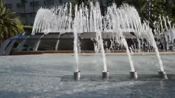 Closeup Beautiful Fountain Public Park — Stock Video