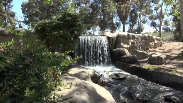 Bella Cascata Ruscello Parco Pubblico — Video Stock