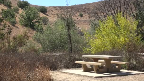 沙漠中的野餐桌 — 图库视频影像