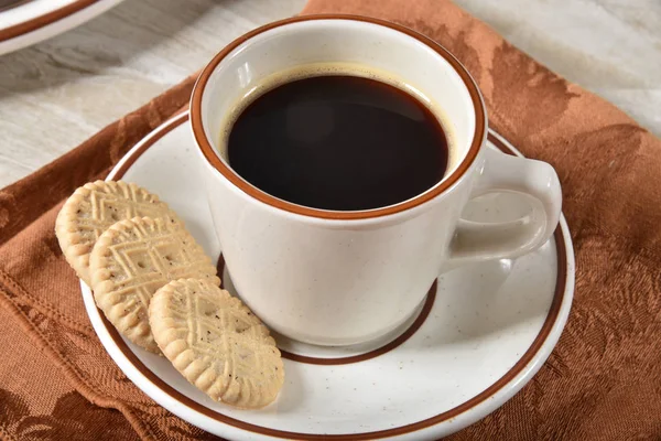 Печеньки Чашечкой Кофе — стоковое фото