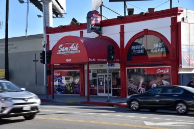 Los Angeles, CA/USA: January 1 2018: Famous Sam Ash Music Store  clipart