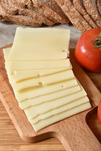 Sliced Swiss Cheese — Stock Photo, Image