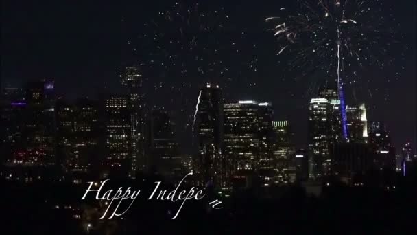 Happy Independence Day Texte Anime Feux Artifice — Video