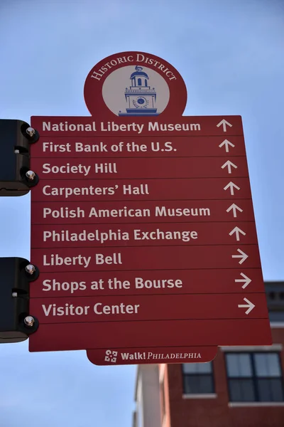 Old Town Philadelphia Information Sign — Stock Photo, Image