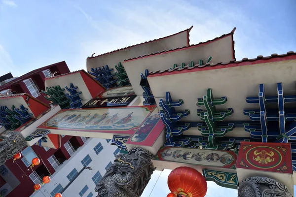 洛杉矶唐人街华丽的建筑细节 — 图库照片