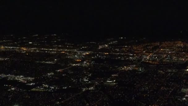 Vue Salt Lake City Depuis Avion Nuit Pendant Approche Atterrissage — Video