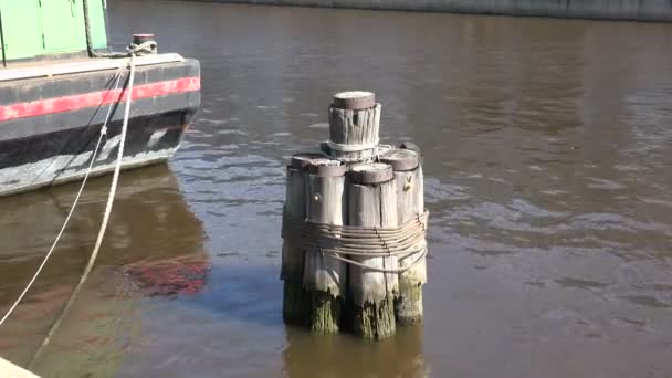 Крупним Планом Dock Річці Делавер — стокове відео