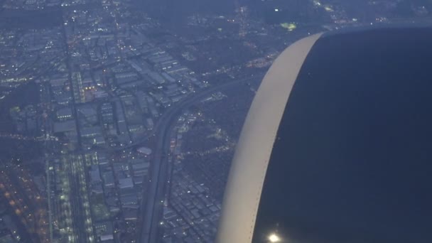 Blick Auf Los Angeles Aus Einem Flugzeugfenster — Stockvideo