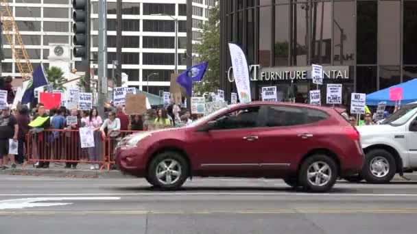 Manifestantes Durante Protesto Greve Climática Frente Consulado Brasileiro Parte Uma — Vídeo de Stock