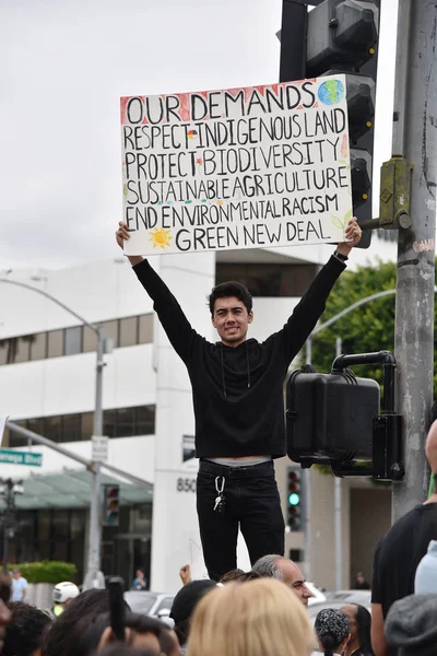Protestujących klimatu wymaga zrównoważonego rolnictwa — Zdjęcie stockowe