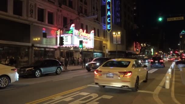 Famoso Teatro Palace Broadway Theatre District Los Ángeles — Vídeos de Stock