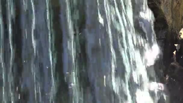 Closeup View Rapidly Running Waterfall — Stock Video