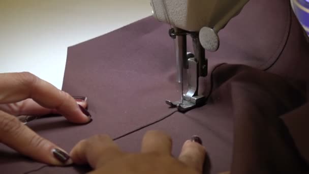 Closeup Professional Seamstress Sewing Dress — ストック動画
