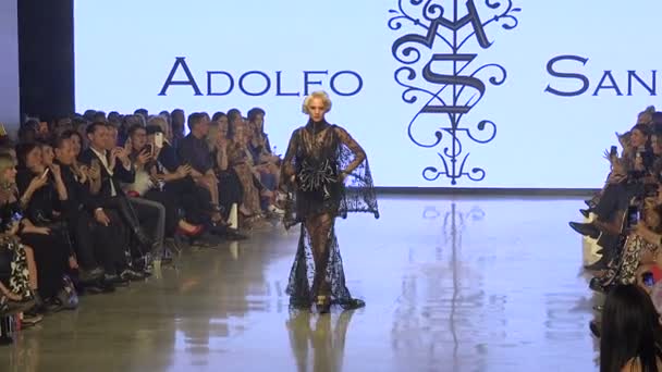 Los Ángeles Octubre 2019 Hermosa Modelo Camina Pasarela Para Diseñador — Vídeo de stock