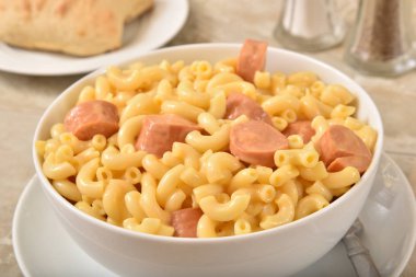 Bowl of homemade mac and cheese clipart
