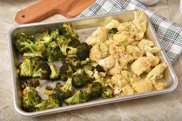 Roasted cauliflower and broccoli