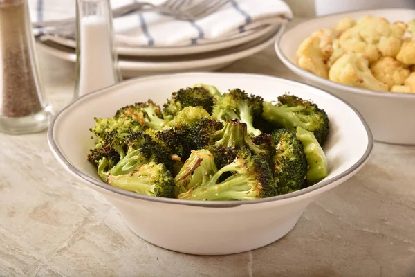 Roasted broccoli and cauliflower