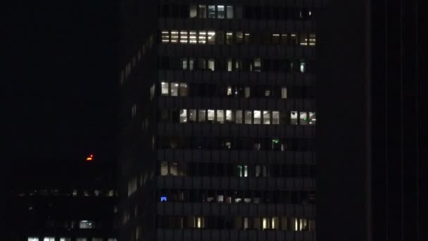 Vue Gratte Ciel Moderne Nuit Dans Ville — Video