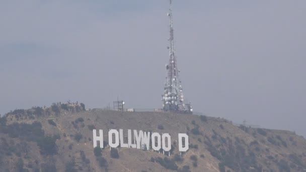 Closeup Hollywood Sign — Stock Video