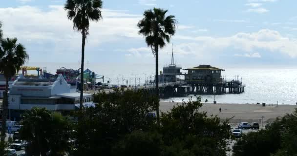 Santa Monica Usa Maart 2020 Santa Monica Pier Verlaten Tijdens — Stockvideo