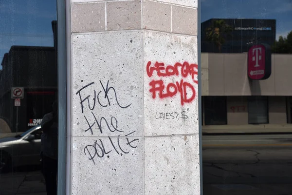 Los Angeles Usa Mayo 2020 Graffiti Black Lives Matter Protesta — Foto de Stock