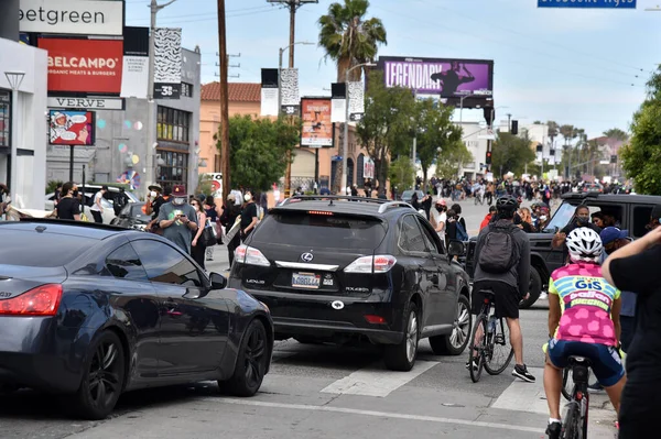 Los Angeles États Unis Mai 2020 3Ème Rue Bloquée Par — Photo