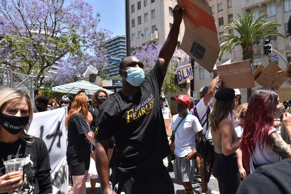 Hollywood Usa Czerwca 2020 Black Lives Matter Protestujący Zbierają Się — Zdjęcie stockowe