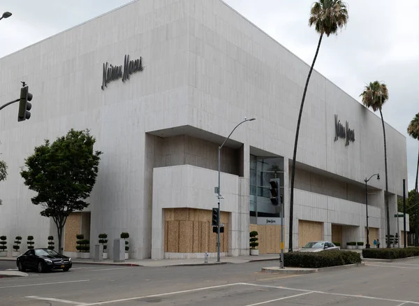 Beverly Hills Usa Neiman Marcus Winkel Beverly Hills Dichtgetimmerd Plunderingen — Stockfoto