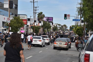 Beverly Hills, CA/USA - May 30, 2020: A peaceful Black Lives Matter protest over the killing of George Floyd turns violent in the Fairfax District