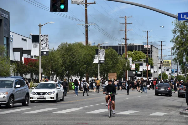 Beverly Hills Usa Května 2020 Demonstranty Black Lives Matter Third — Stock fotografie