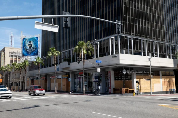 Hollywood Usa June 2020 Boarded Shops Hollywood Walk Fame Series — Stock Photo, Image