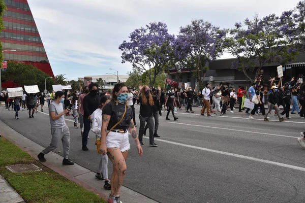 West Hollywood Usa Maja 2020 Protestujący Przeciwko Black Lives Matter — Zdjęcie stockowe