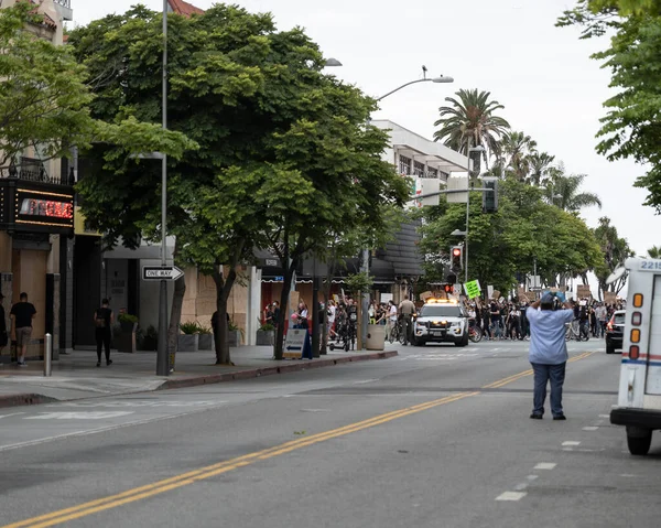 Santa Monica Usa June 2020 Black Lives Matter Protesters Marching — Stock Photo, Image