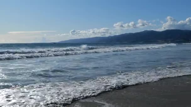 Açık Bir Günde Santa Monica Körfezi Nde Güzel Bir Sahil — Stok video