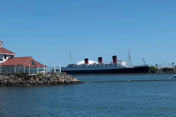Long Beach Usa Mai 2020 Die Queen Mary Vom Shoreline — Stockfoto
