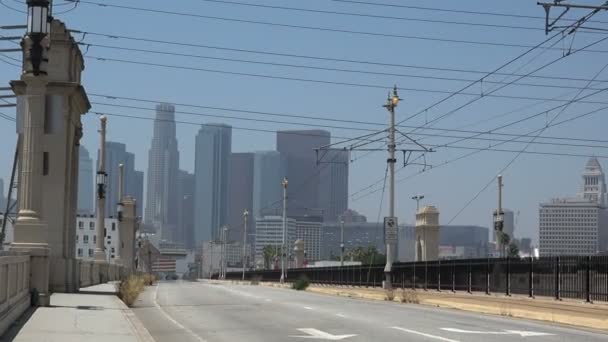 Los Angeles Usa Julio 2019 Tráfico Puente Primera Calle Los — Vídeos de Stock