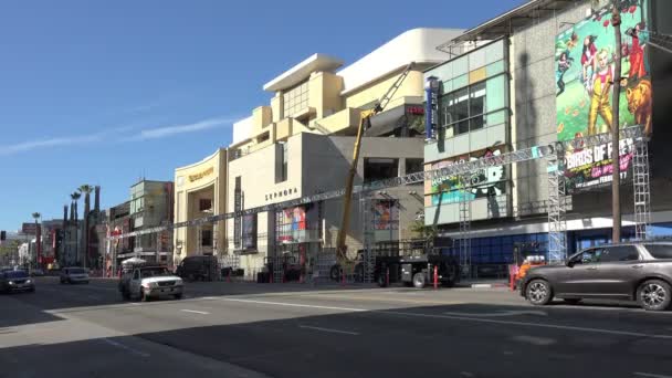 Hollywood Usa Stycznia 2020 Trybuny Przed Teatrem Dolby Hollywood Boulevard — Wideo stockowe