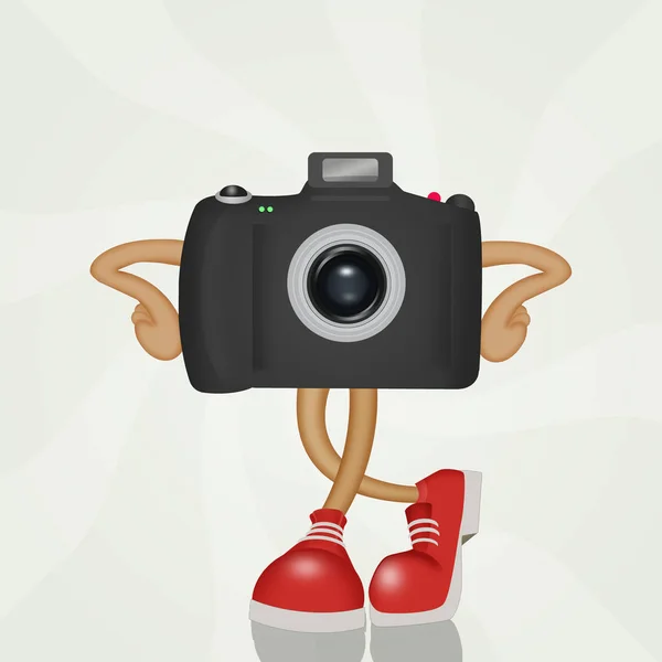 Illustratie Van Camera Met Grappige Schoenen — Stockfoto