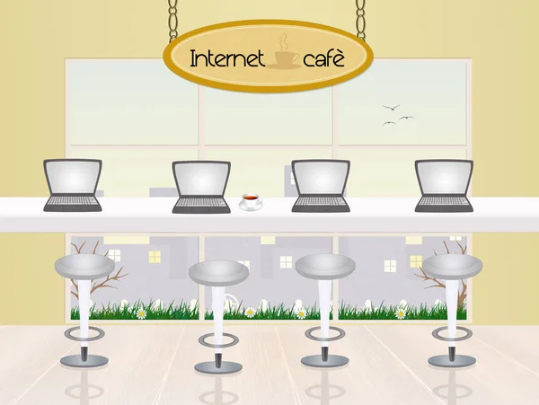 Ilustración Internet Café —  Fotos de Stock