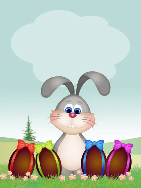 Иллюстрация Смешного Пасхального Кролика — стоковое фото