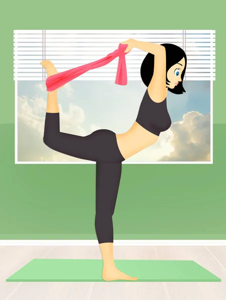 Ilustración Chica Haciendo Yoga Pose —  Fotos de Stock