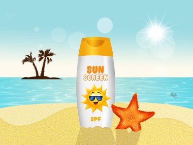 Sahilde güneş koruyucu krem
