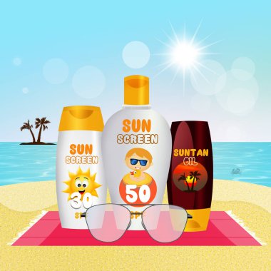 Güneş koruma kremi ile ayarla güneş koruyucu losyon ve güneş yağı