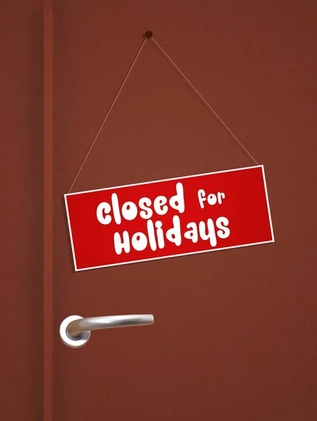Cerrado Por Vacaciones Signo Puerta —  Fotos de Stock